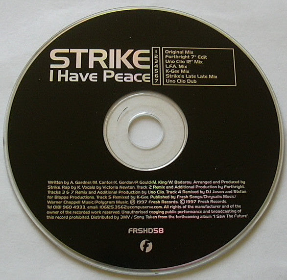 Strike : I Have Peace (CD, Single)