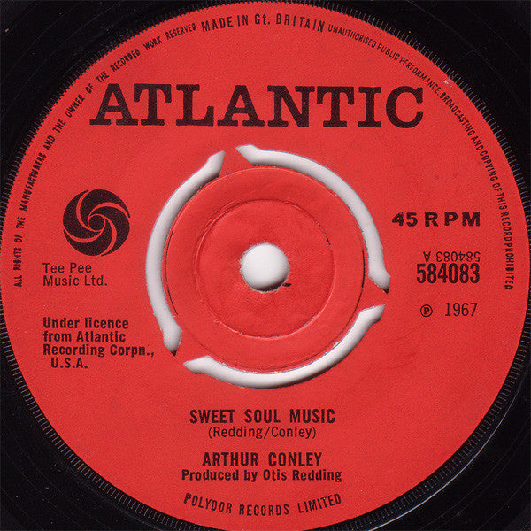 Arthur Conley : Sweet Soul Music (7", Single, Pus)