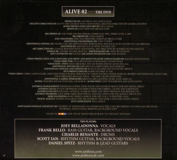 Anthrax : Alive 2 (2005) - The Special Edition - (CD, Album + DVD-V + S/Edition, Dig)