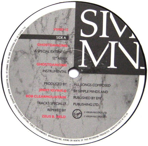 Simple Minds : Ghostdancing / Jungleland (12", Single)