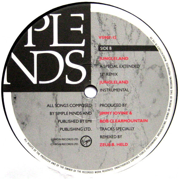 Simple Minds : Ghostdancing / Jungleland (12", Single)