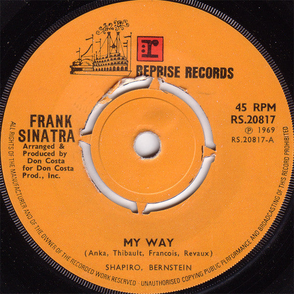 Frank Sinatra : My Way (7", Single, RP, Kno)