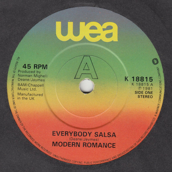 Modern Romance : Everybody Salsa (7", Single)