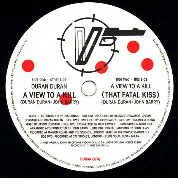 Duran Duran : A View To A Kill (7", Single)