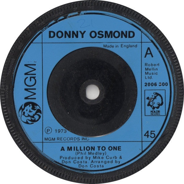 Donny Osmond : Young Love / A Million To One (7", Single, Sol)