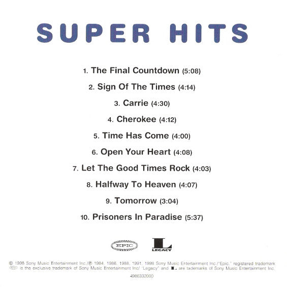 Europe (2) : Super Hits (CD, Comp)
