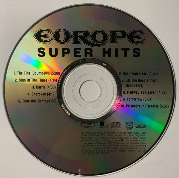 Europe (2) : Super Hits (CD, Comp)