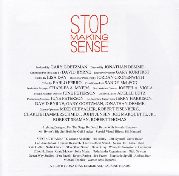 Talking Heads : Stop Making Sense (HDCD, Album, RE, RM, Spe)