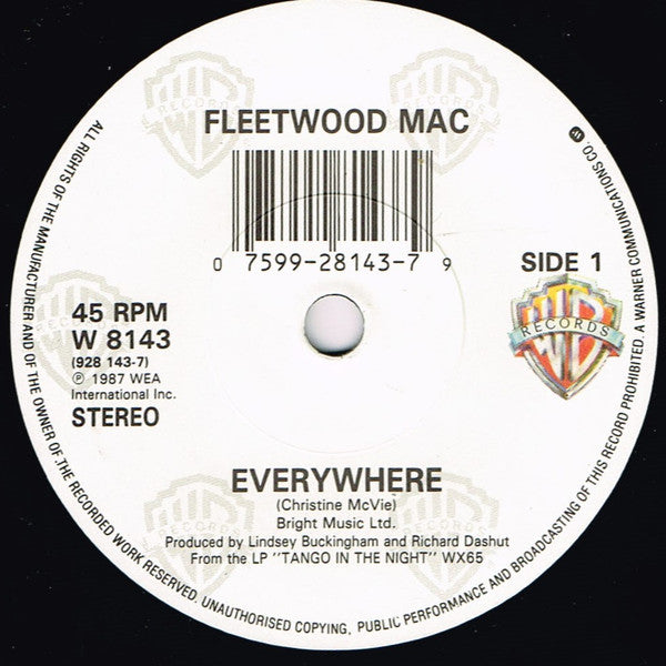 Fleetwood Mac : Everywhere (7", Single)