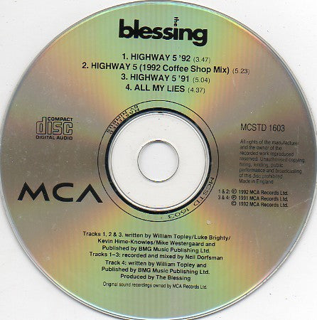 The Blessing : Highway 5 '92 (CD, Single)