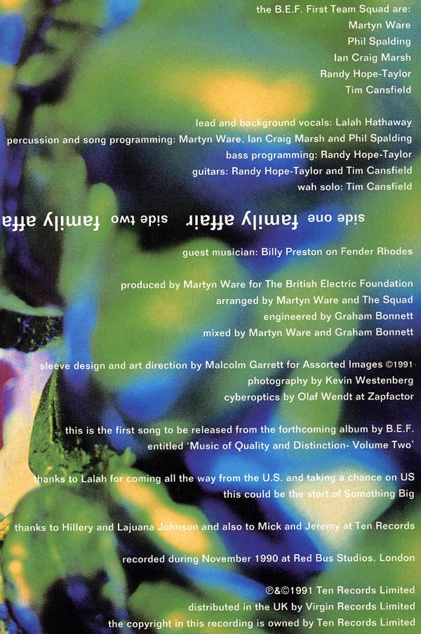 British Electric Foundation Featuring Lalah Hathaway : Family Affair (7", Single)