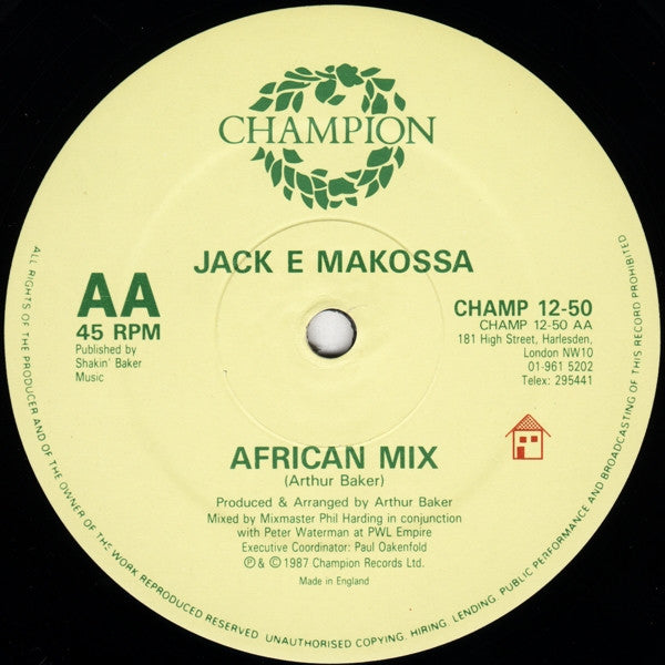 Jack E Makossa : The Opera House (12")