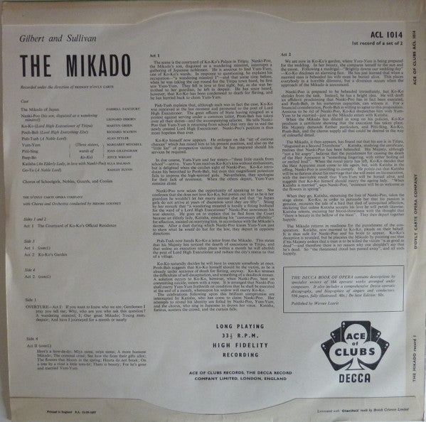 Gilbert & Sullivan - D'Oyly Carte Opera Company : The Mikado (2xLP, Album)