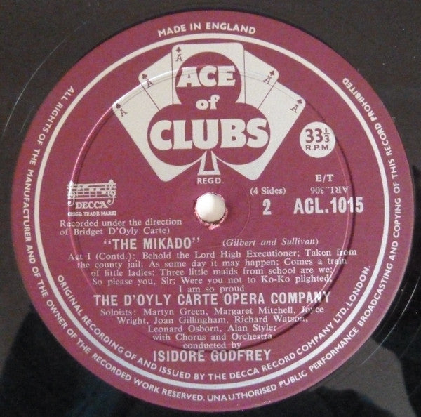 Gilbert & Sullivan - D'Oyly Carte Opera Company : The Mikado (2xLP, Album)