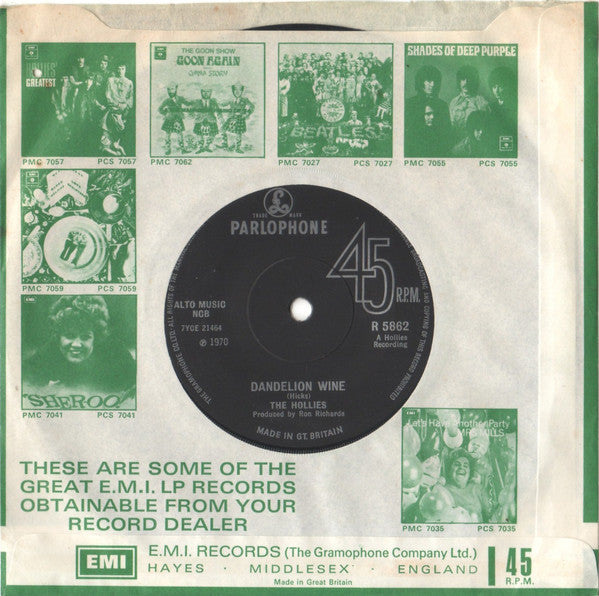 The Hollies : Gasoline Alley Bred (7", Single, Sol)