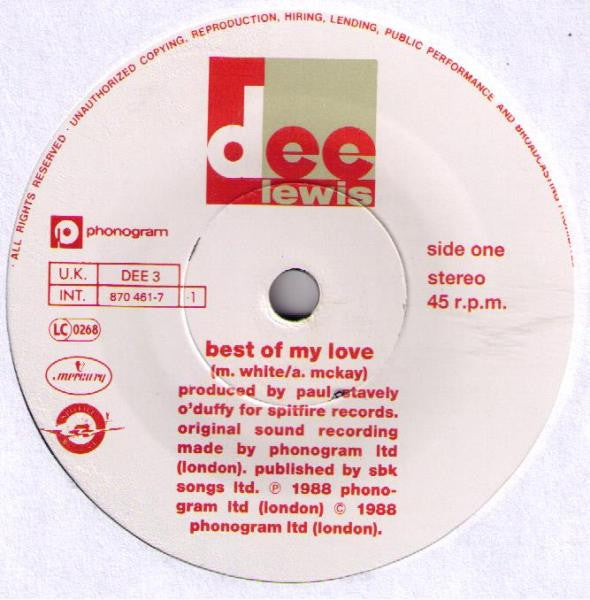 Dee Lewis : The Best Of My Love (7", Single)