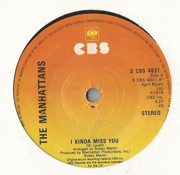 Manhattans : I Kinda Miss You (7")