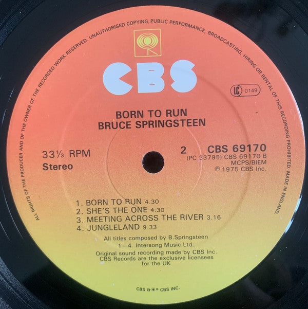 Bruce Springsteen : Born To Run (LP, Album)