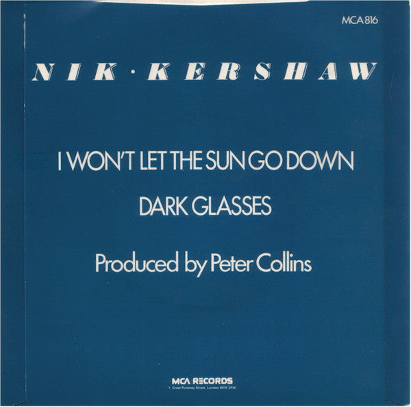 Nik Kershaw : I Won't Let The Sun Go Down (7", Single, Sil)