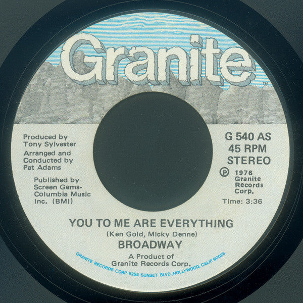 Broadway (11) : You To Me Are Everything (7")