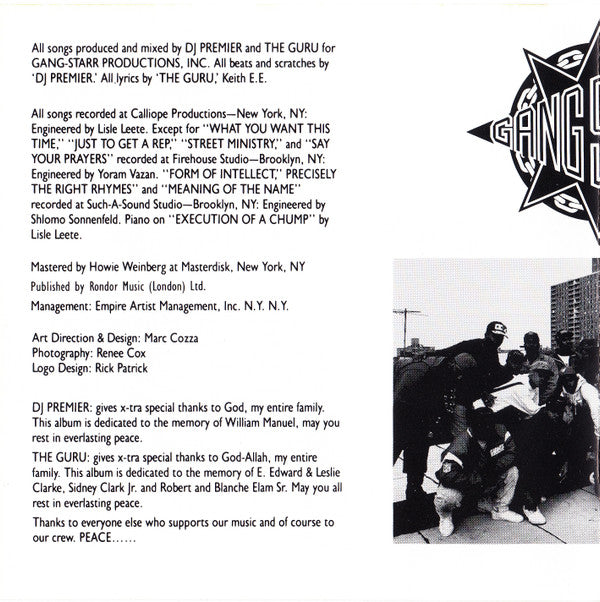 Gang Starr : Step In The Arena (CD, Album, RP)