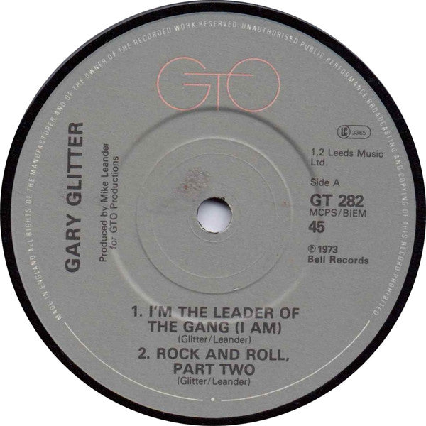 Gary Glitter : I'm The Leader Of The Gang / Rock & Roll Part Two /  Hello Hello I'm Back Again / Do You Wanna Touch (7", EP)