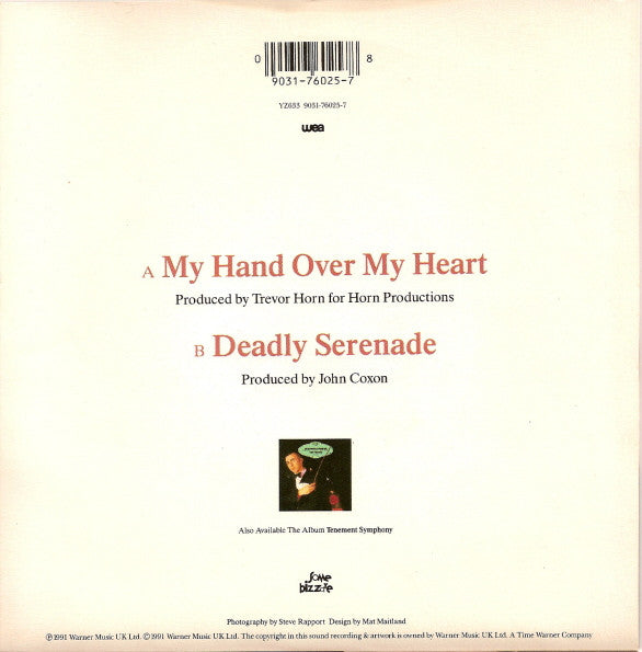 Marc Almond : My Hand Over My Heart (7", Single)