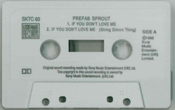 Prefab Sprout : If You Don't Love Me (Cass, Single)