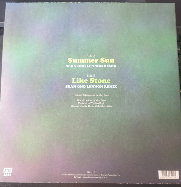 Matt Berry (3) : Summer Sun / Like Stone (Sean Lennon Remixes) (12", Single, Ltd)