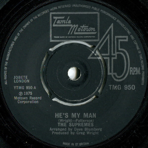 The Supremes : He's My Man (7", Single)