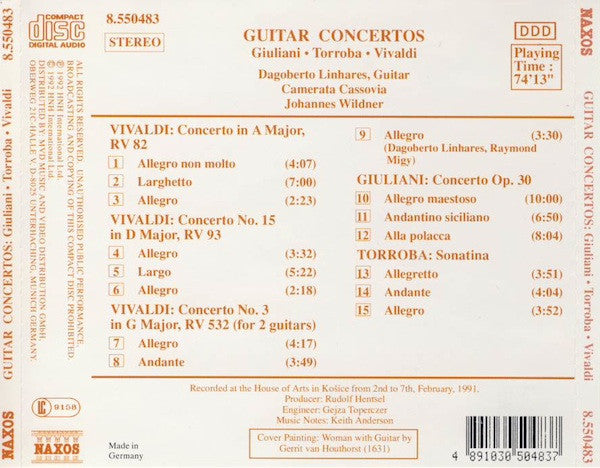 Mauro Giuliani (2) • Federico Moreno Torroba • Antonio Vivaldi / Dagoberto Linhares, Camerata Cassovia : Guitar Concertos (CD, Album)