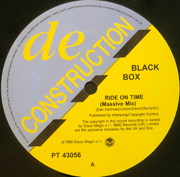 Black Box : Ride On Time (12", Single)