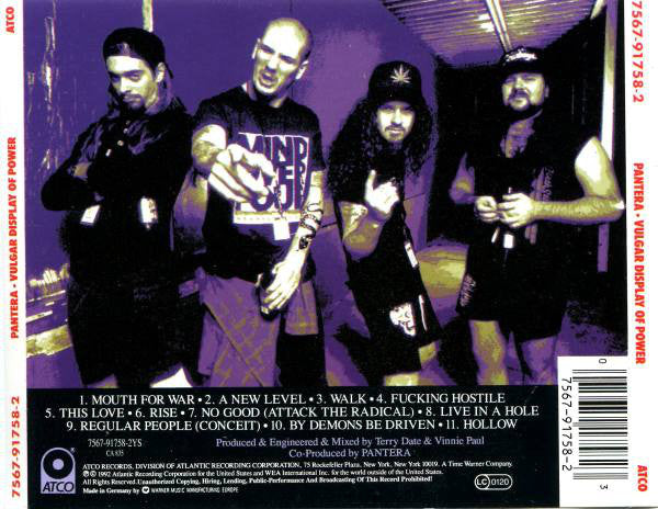Pantera : Vulgar Display Of Power (CD, Album, RE, RP)