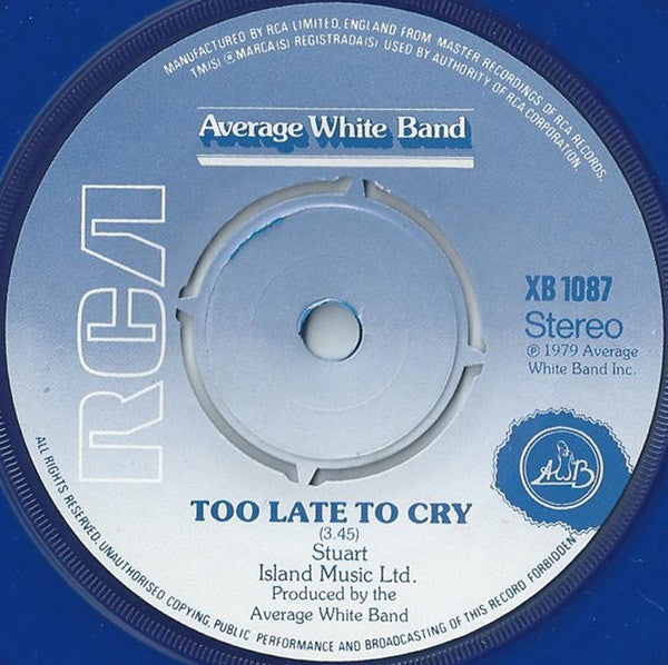 Average White Band : Walk On By (7", Ltd, Blu)