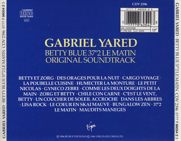 Gabriel Yared : Betty Blue (37°2 Le Matin) (CD, Album)