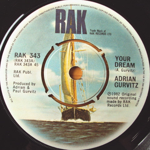 Adrian Gurvitz : Your Dream (7", Single)