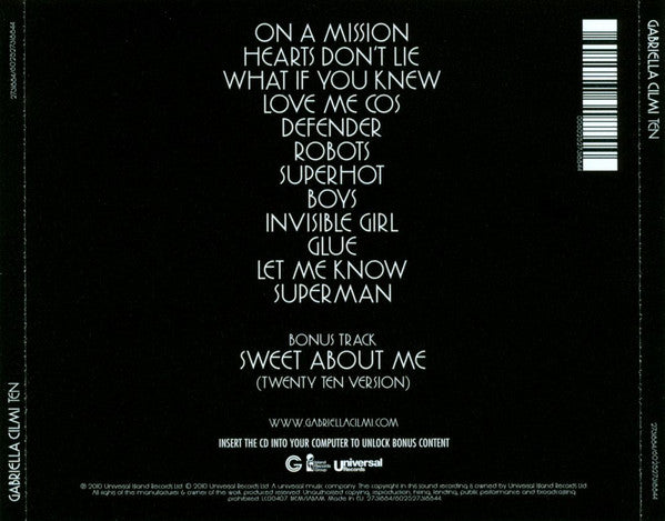 Gabriella Cilmi : Ten (CD, Album, Enh)