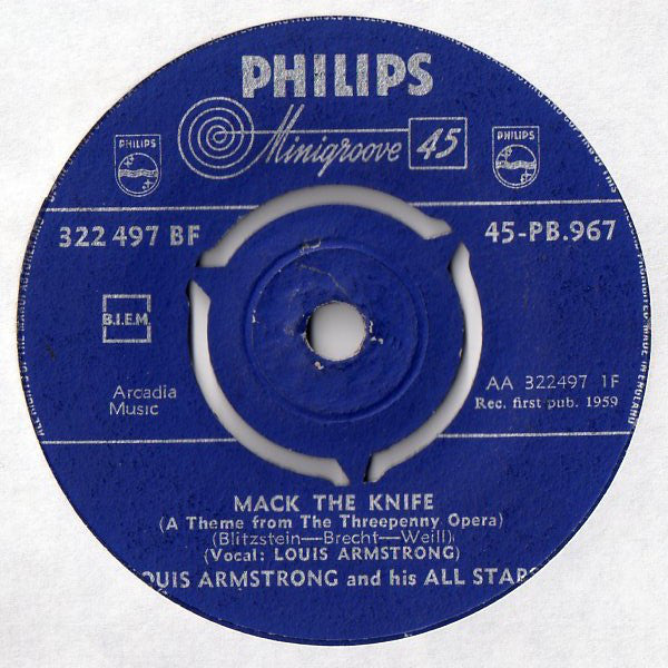 Louis Armstrong & His All Stars* : Mack The Knife (A Theme From The Threepenny Opera) (7")