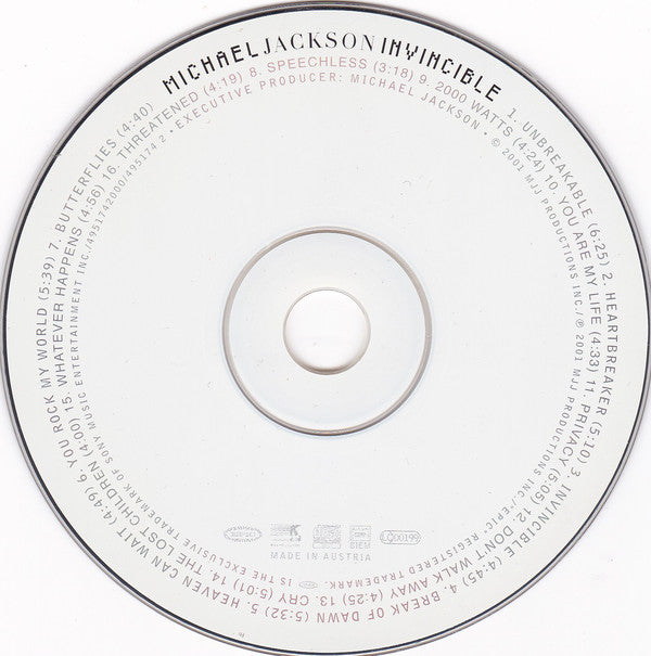 Michael Jackson : Invincible (CD, Album, CD-)