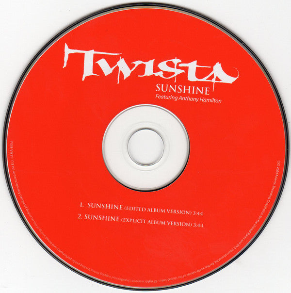 Twista Featuring Anthony Hamilton : Sunshine (CD, Single, Promo)