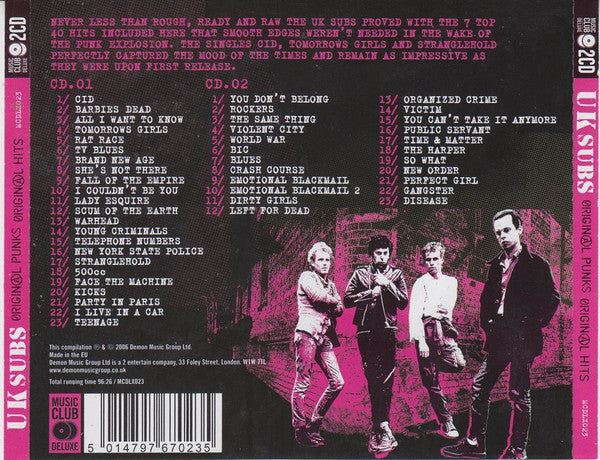 UK Subs : Original Punks Original Hits (2xCD, Comp)