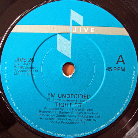 Tight Fit : I'm Undecided (7", Single)