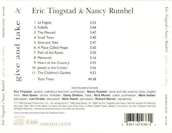 Eric Tingstad & Nancy Rumbel* : Give And Take (CD, Album)