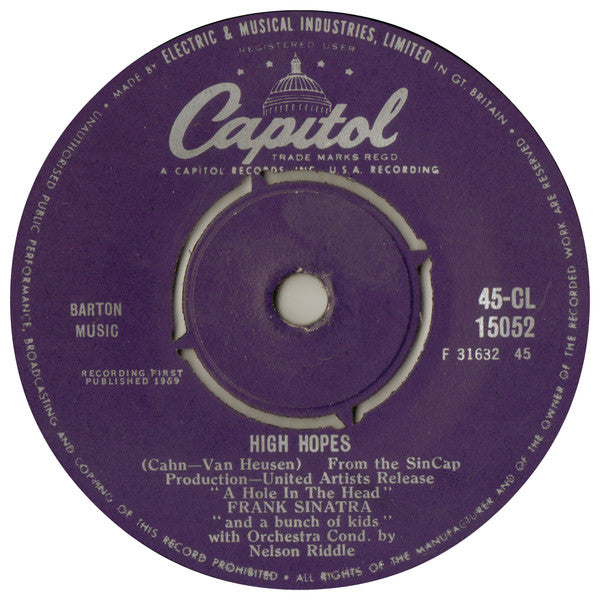 Frank Sinatra : High Hopes (7", Single)