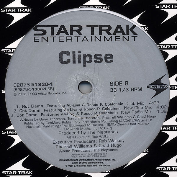 Clipse Featuring Ab Liva* & Rosco P. Coldchain : Hot Damn (12")