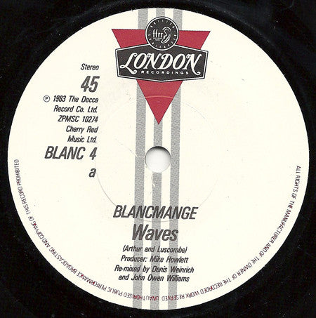 Blancmange : Waves (7", Single, Pap)