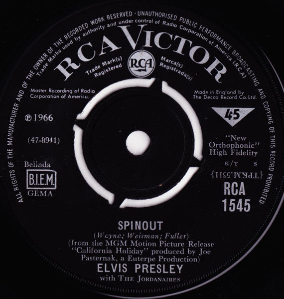 Elvis Presley With The Jordanaires : All That I Am (7", Single)