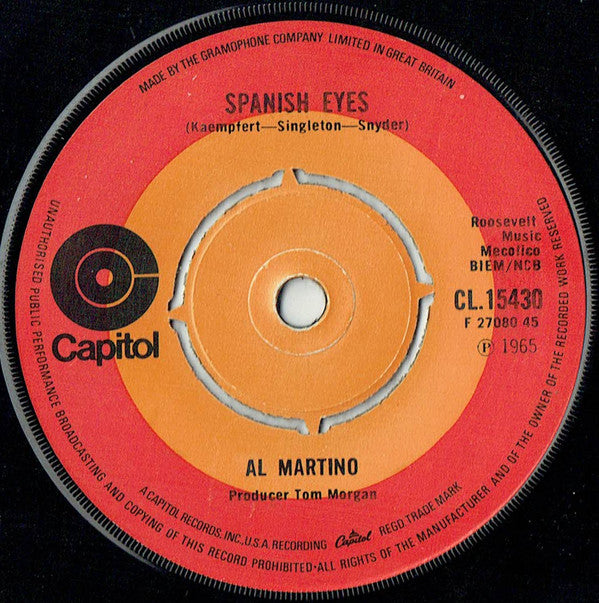 Al Martino : Spanish Eyes (7", Single, RE)