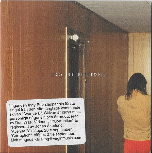Iggy Pop : Corruption (CD, Single, Promo, Car)