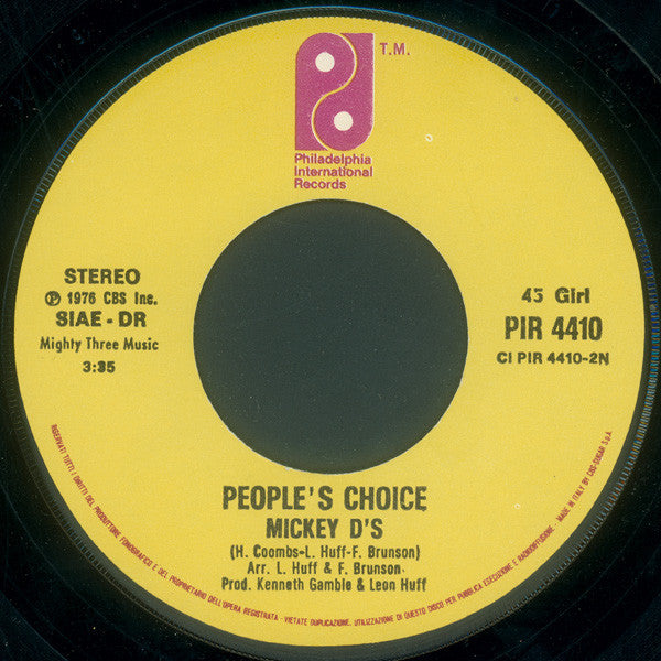 People's Choice : Here We Go Again / Mickey D's (7", Single)